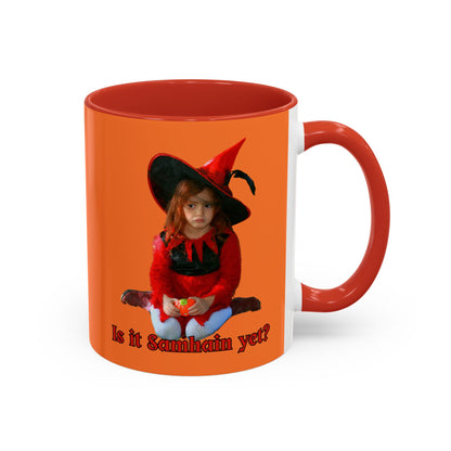 Is it Samhain yet? Orange Accent Mug by CreepyCrafts.boo