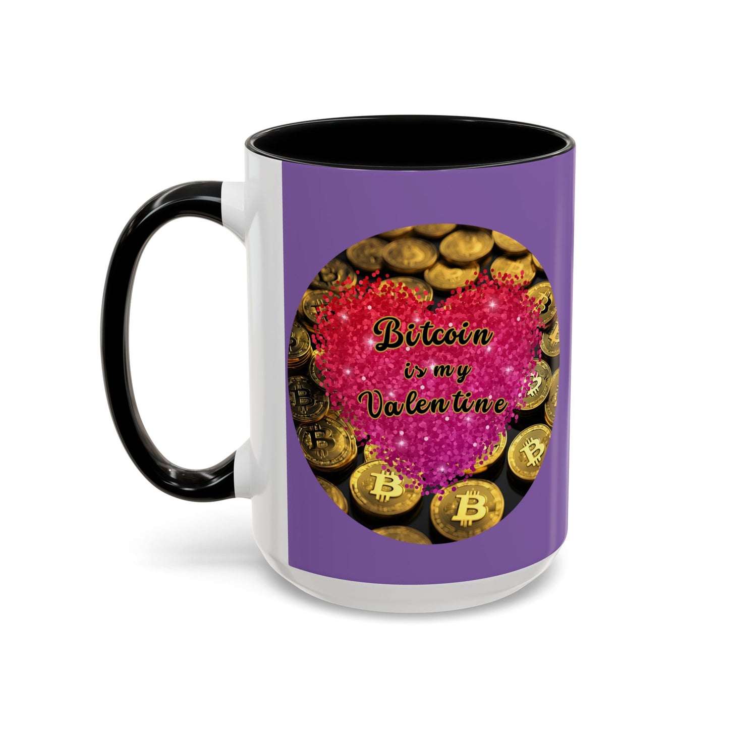 Bitcoin is My Valentine Light Purple Accent Mug by cypherpunkgear.com