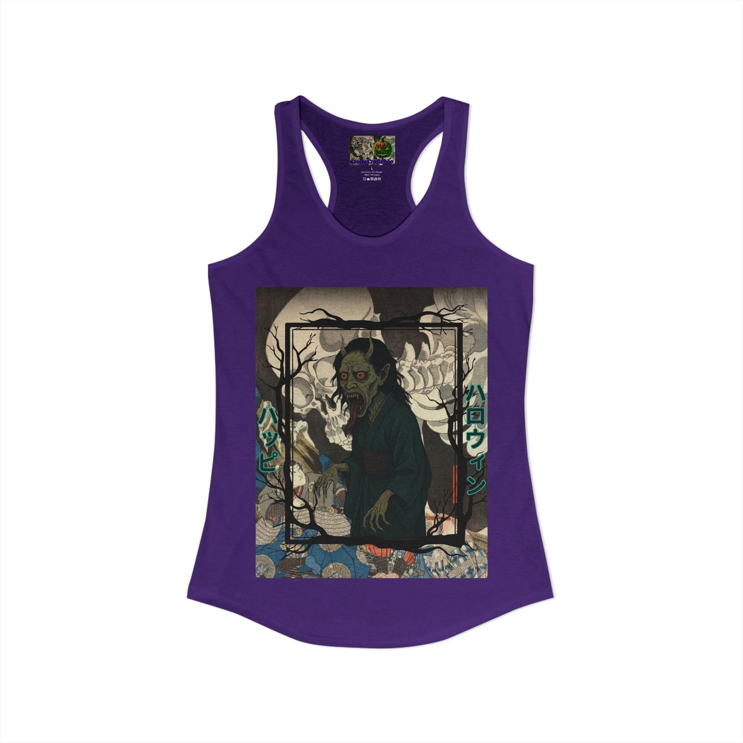 Yōkai Happy Halloween Women's Racerback Tank Top by CreepyCrafts.boo