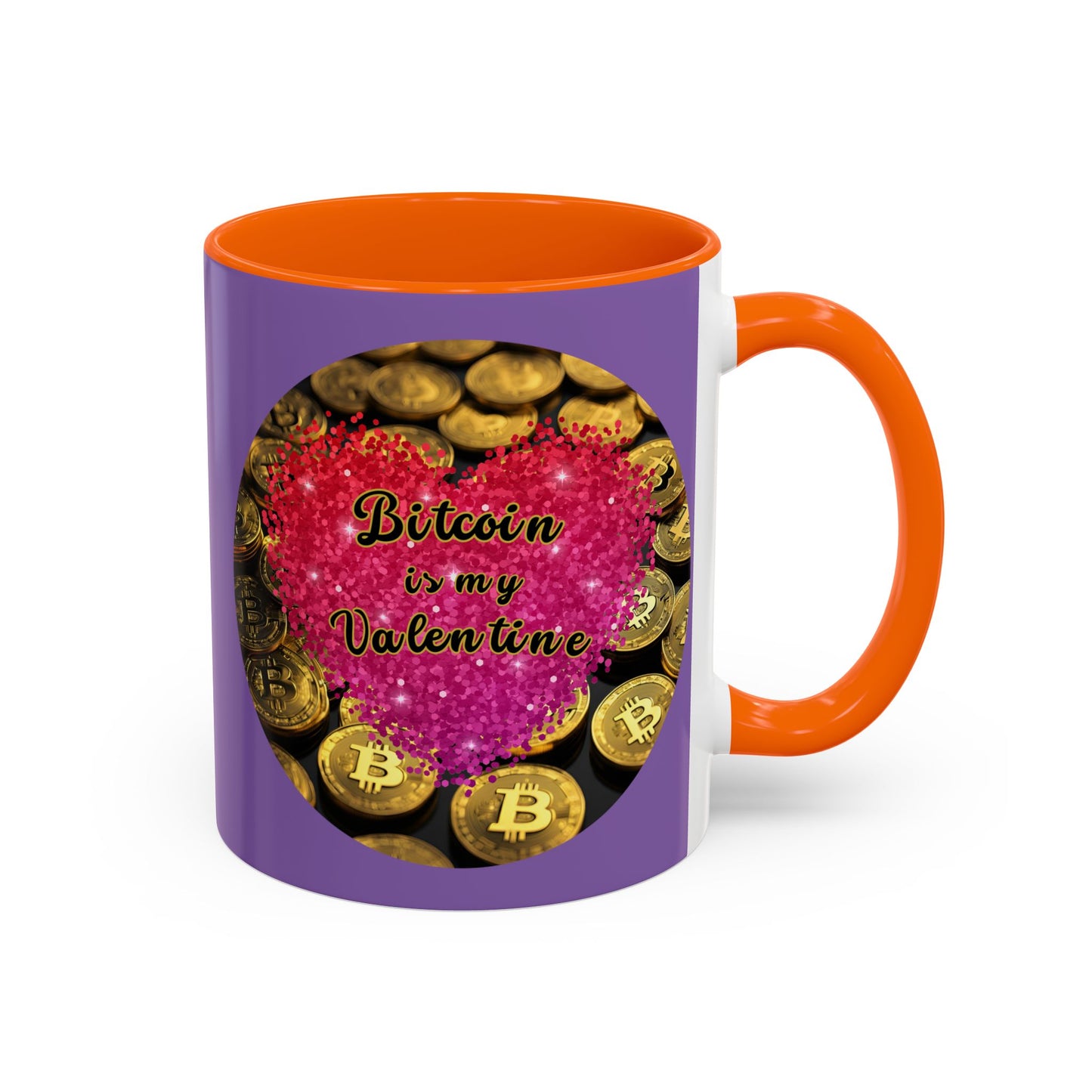 Bitcoin is My Valentine Light Purple Accent Mug by cypherpunkgear.com