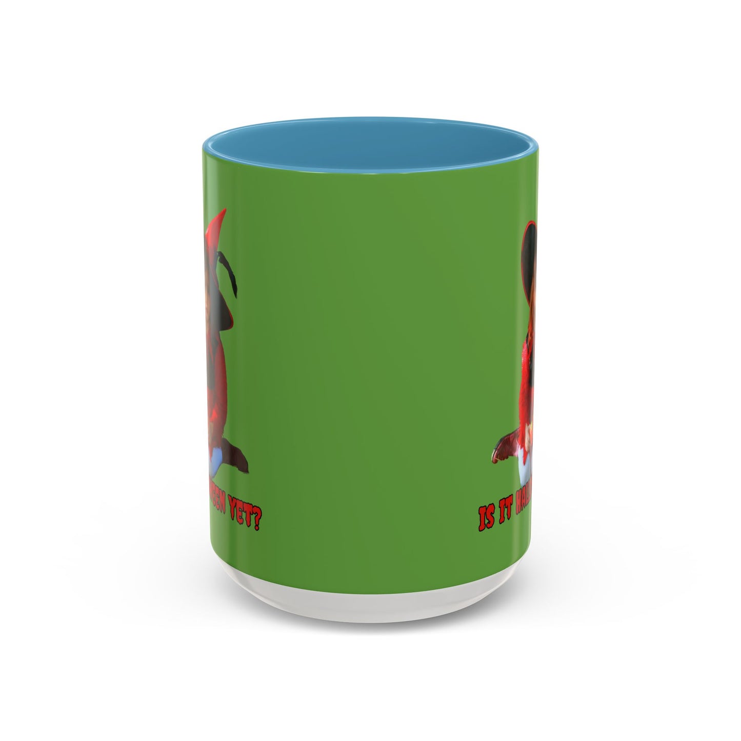 Is it Halloween yet? Green Accent Mug by CreepyCrafts.boo