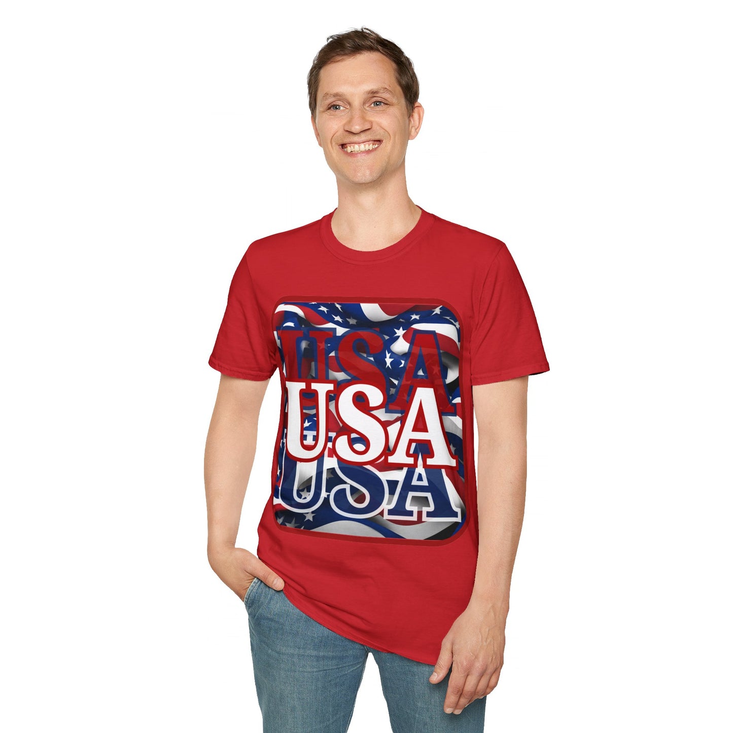 Red WHITE and Blue USA Patriot LTcolors Unisex T-Shirt by cypherpunkgear