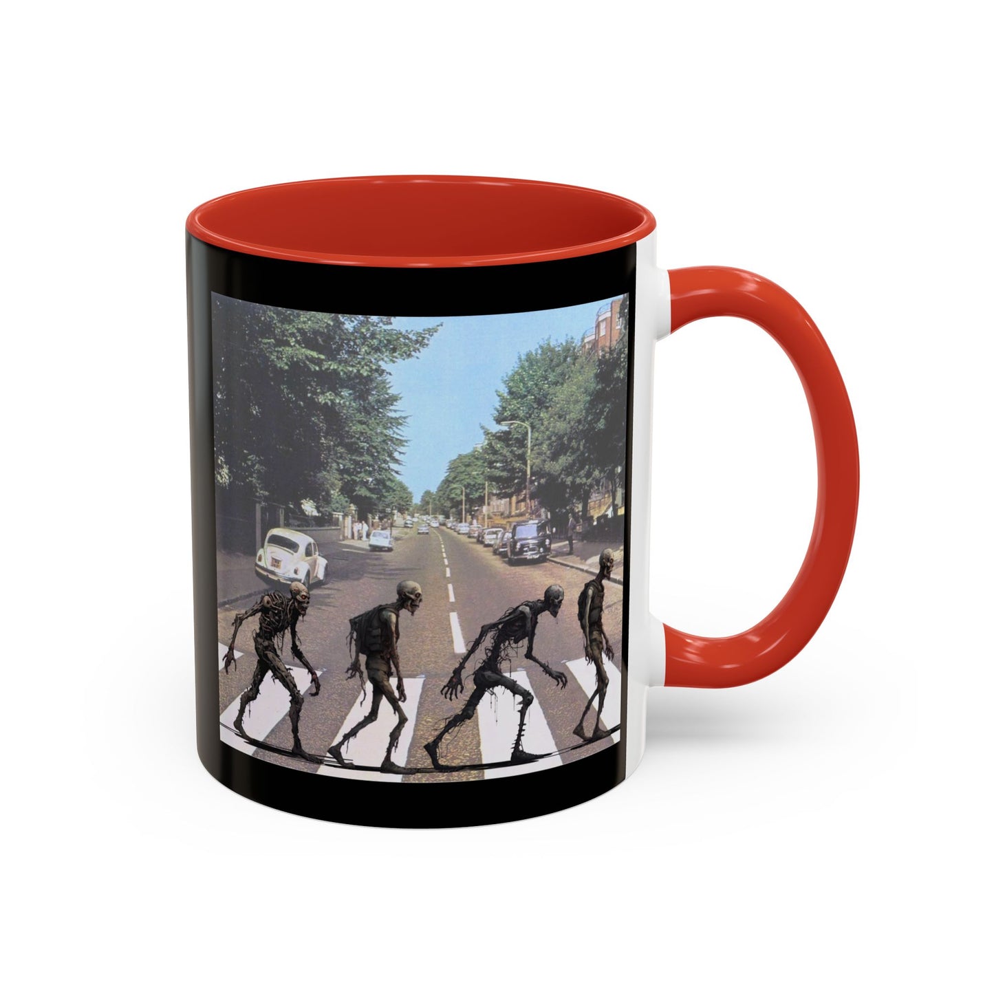 2-sided, Scabby Road Black Accent Mug by CreepyCrafts.boo