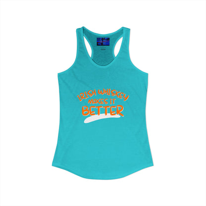 ¡El whisky irlandés lo mejora con cypherpunkgear! Camiseta sin mangas ideal con espalda cruzada para mujer