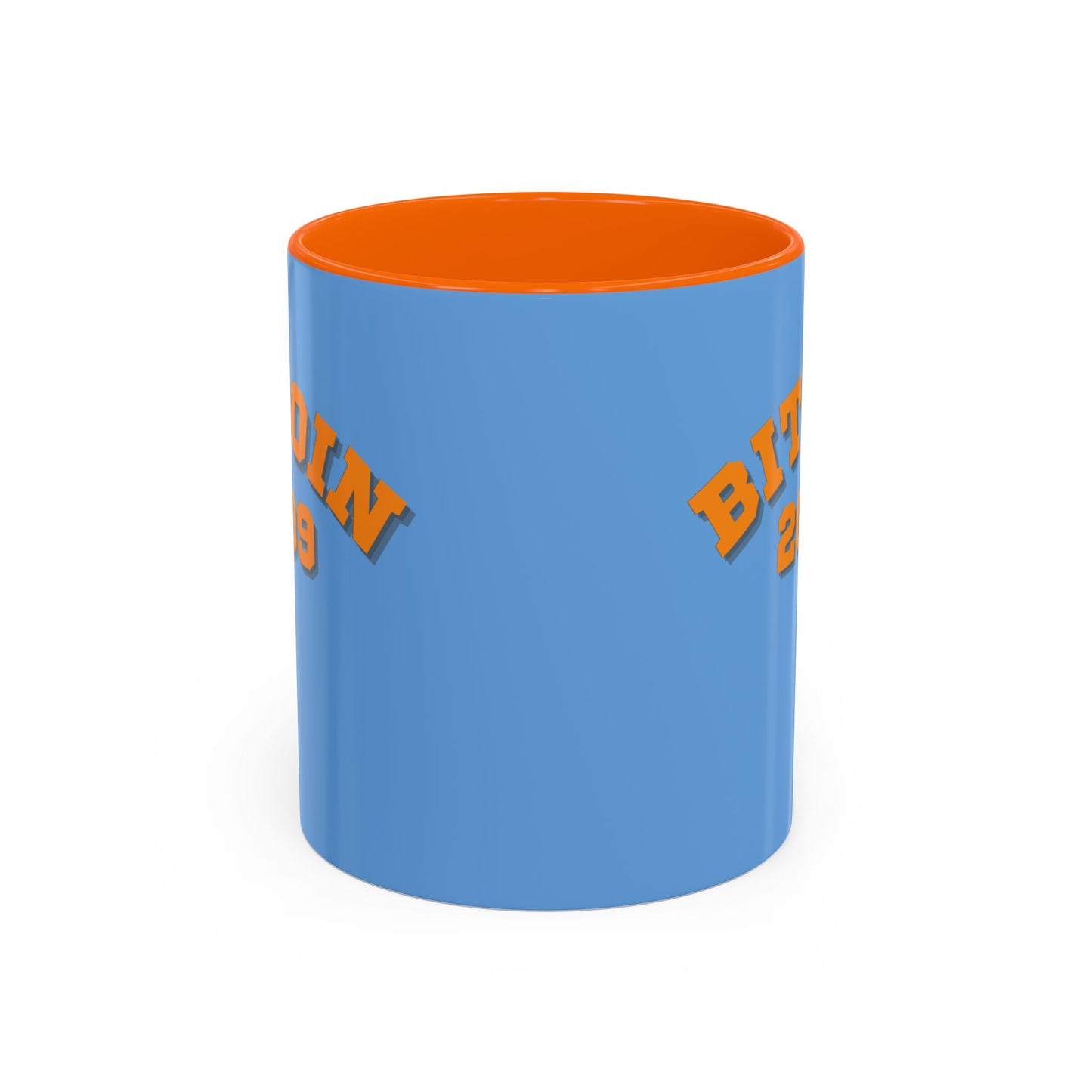 Bitcoin 2009 Light Blue Accent Mug by cypherpunkgear.com