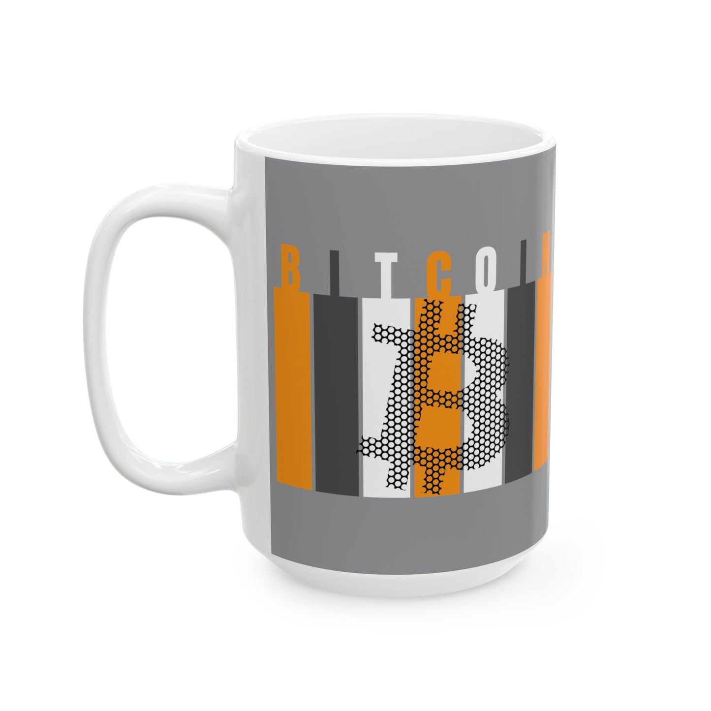 Bitcoin (BTC) Freedom Gray Mug by cypherpunkgear