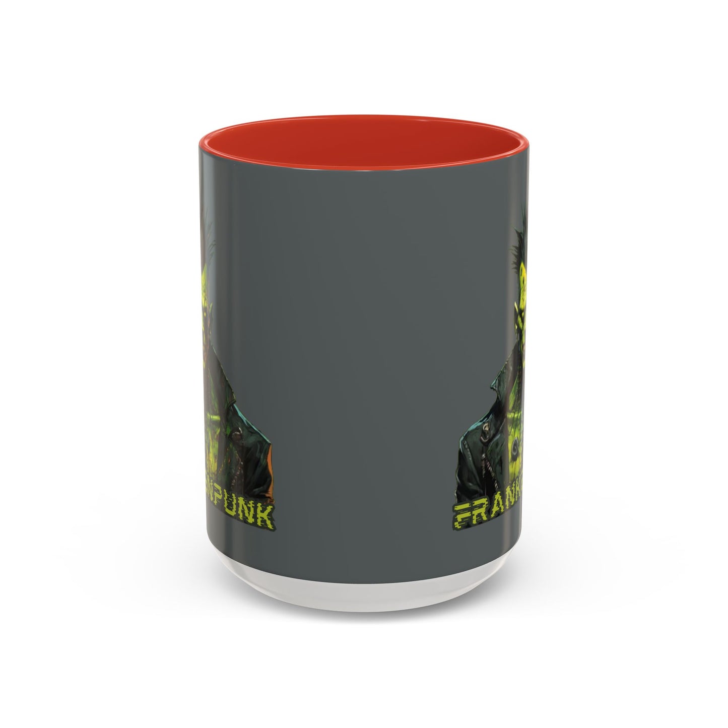 Frankenpunk Grey Accent Mug by CreepyCrafts.boo