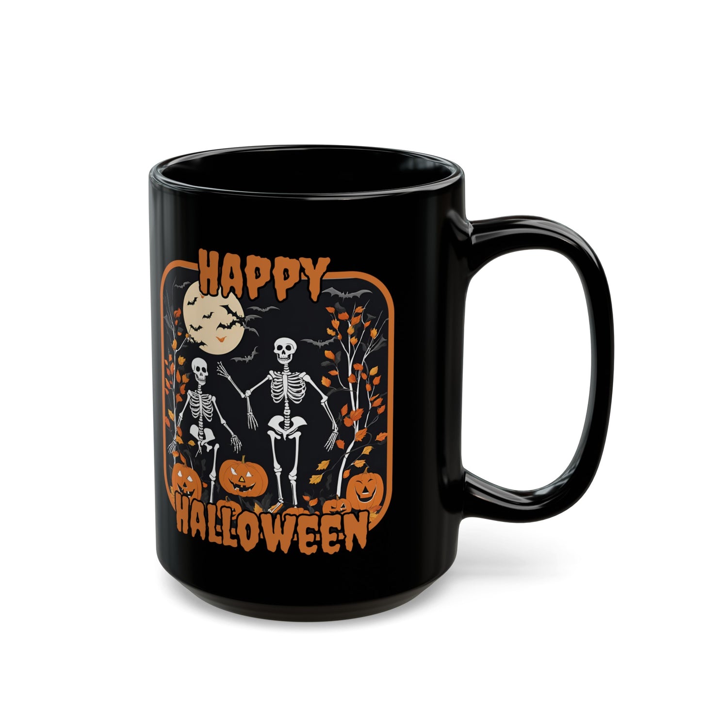 Spooktacular Skeletons of Halloween Black Mug by cypherpunkgear