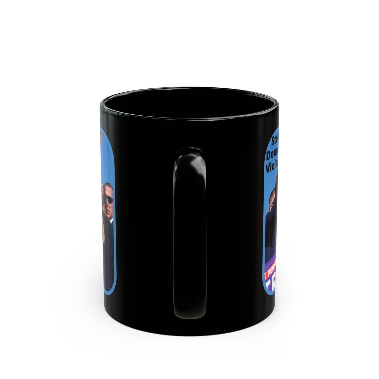 Stop Democrat Violence Black Mug by cypherpunkgear