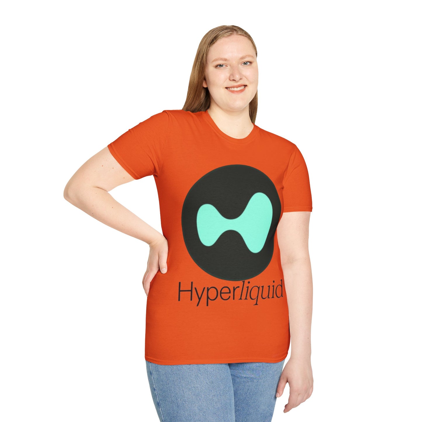 Hyperliquid Black font Unisex T-Shirt by cypherpunkgear.com