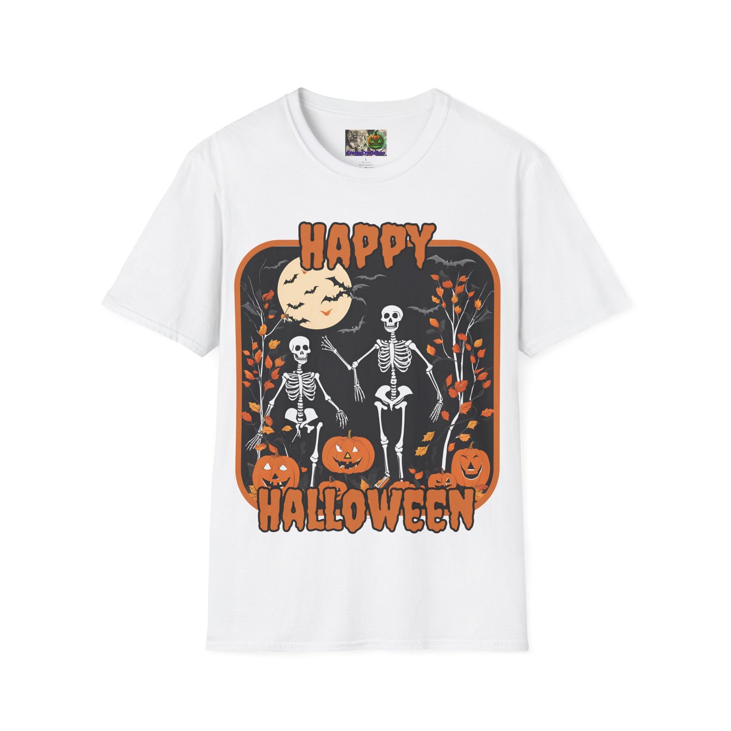 Spooktacular Skeletons of Halloween Light colors Unisex T-shirt by CreepyCrafts.boo