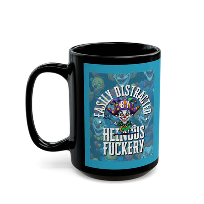 Easily Distracted by Heinous Fuckery Little Jinx Turquoise Mug by cypherpunkgear.com