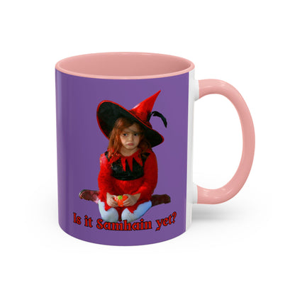 Is it Samhain yet? Light Purple Accent Mug by CreepyCrafts.boo