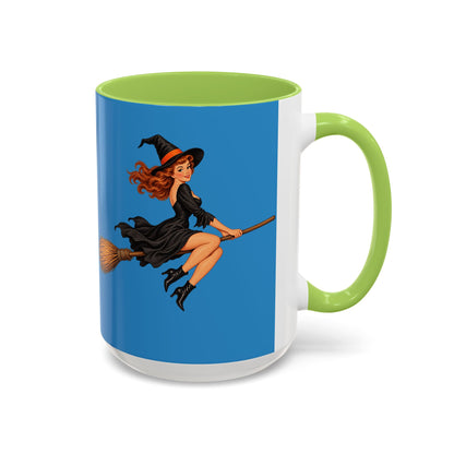Hazel Hex Blue Accent Mug by CreepyCrafts.boo