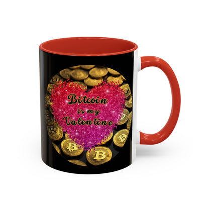 Bitcoin is My Valentine Black Accent Mug by cypherpunkgear.com