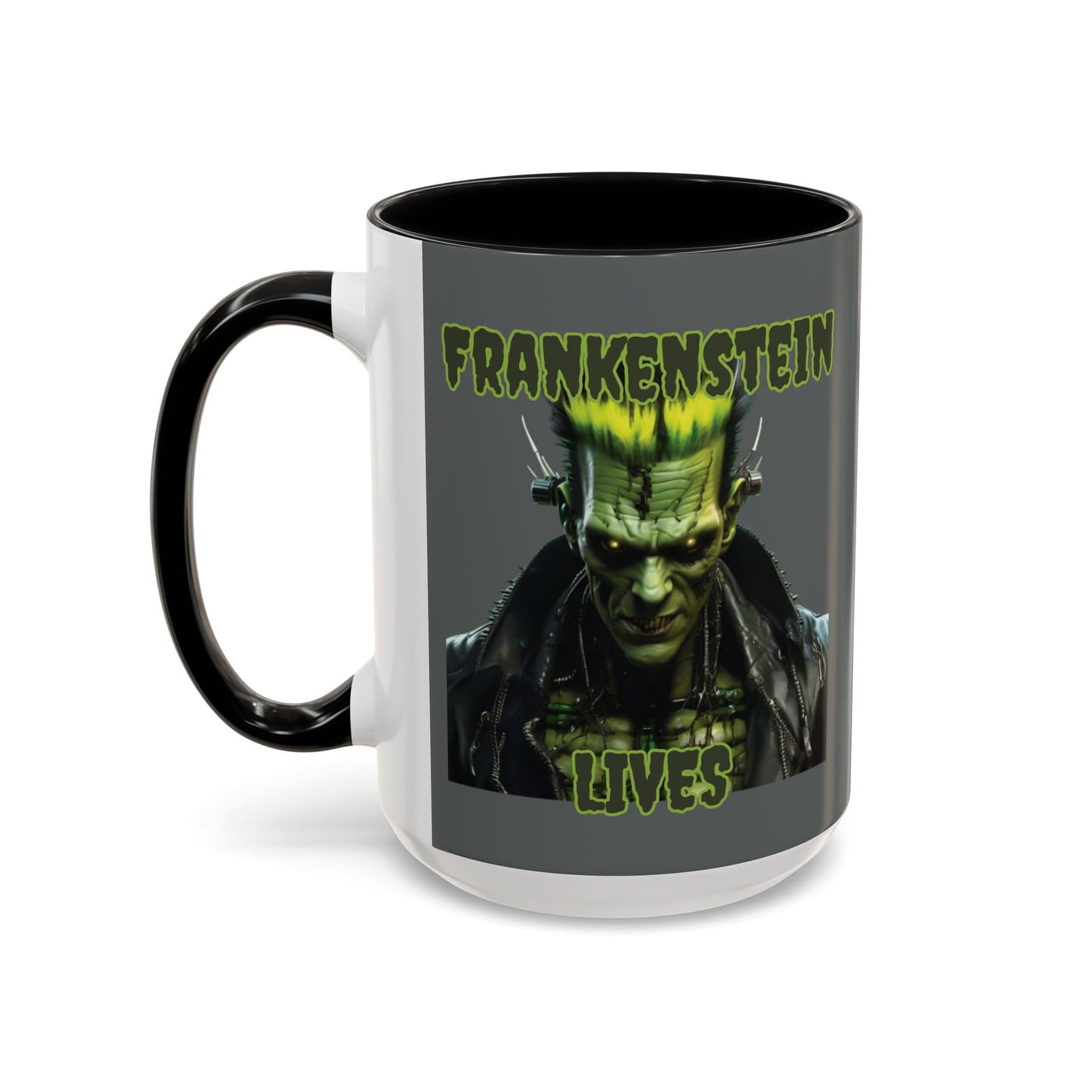 Frankenstein Lives Accent Mug by cypherpunkgear