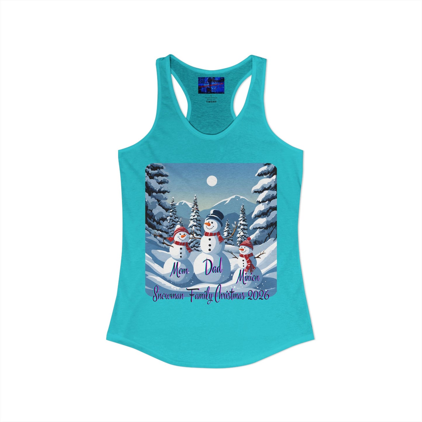 Snowman Family of 3 Women's Racerback Tank Top by cypherpunkgear.com