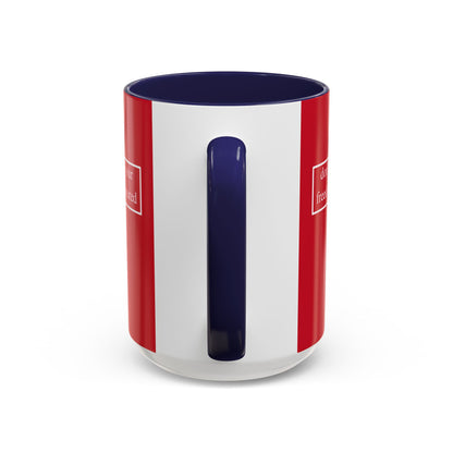 don't assume your freedoms are assured, White font, Red Accent Mug by cypherpunkgear.com