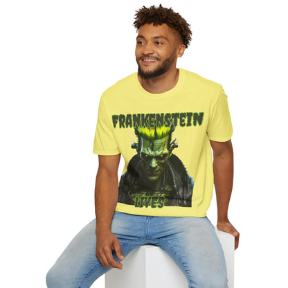 Frankenstein Lives Light colors Unisex T-Shirt by CreepyCrafts.boo