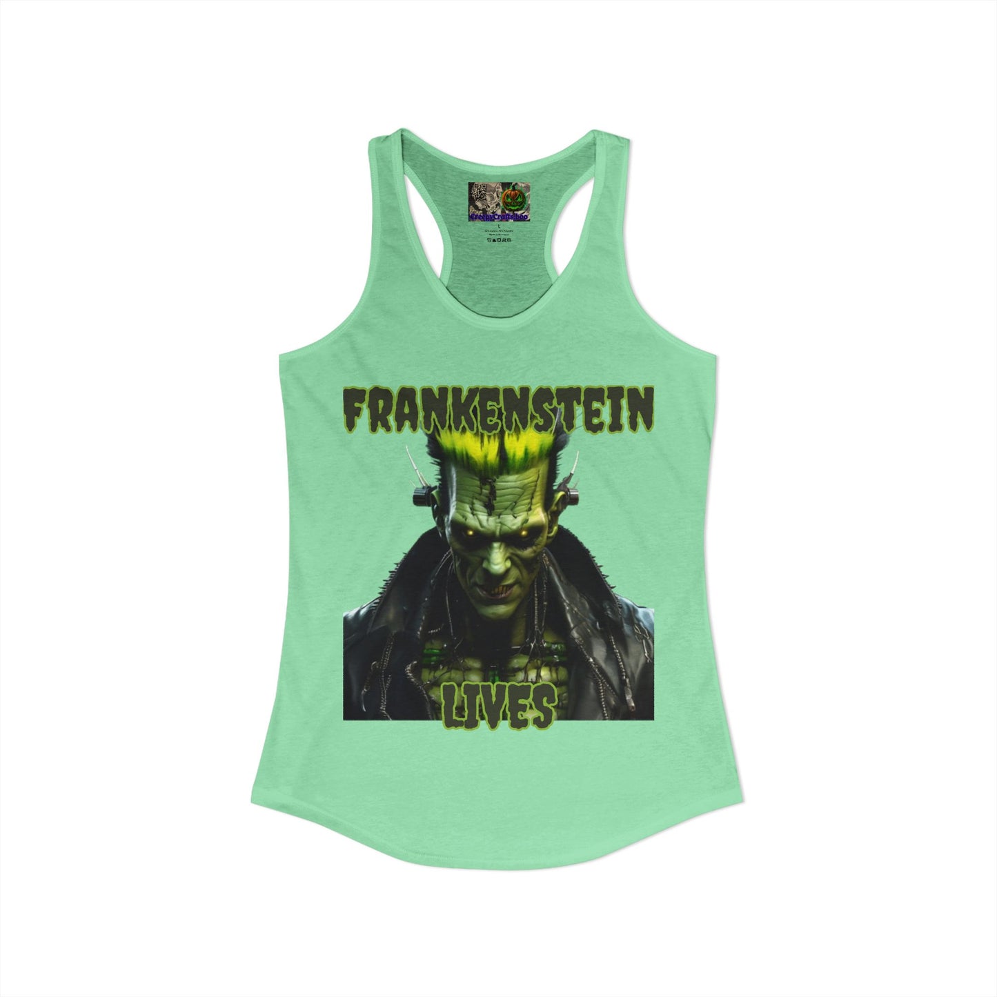 Frankenstein Lives Women's Racerback Tank Top by CreepyCrafts.boo