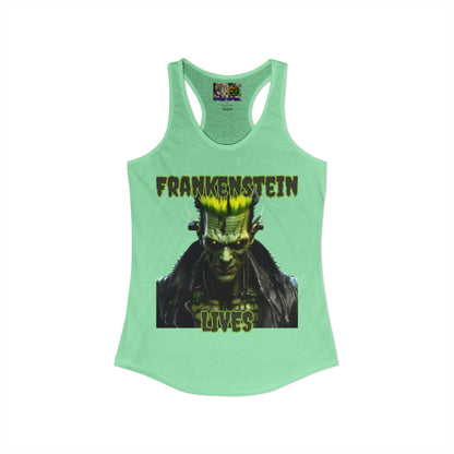 Frankenstein Lives Women's Racerback Tank Top by CreepyCrafts.boo