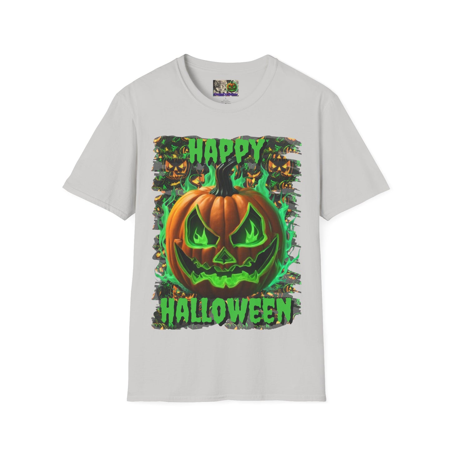 Happy Halloween Green Jack Light colors Unisex T-Shirt by CreepyCrafts.boo