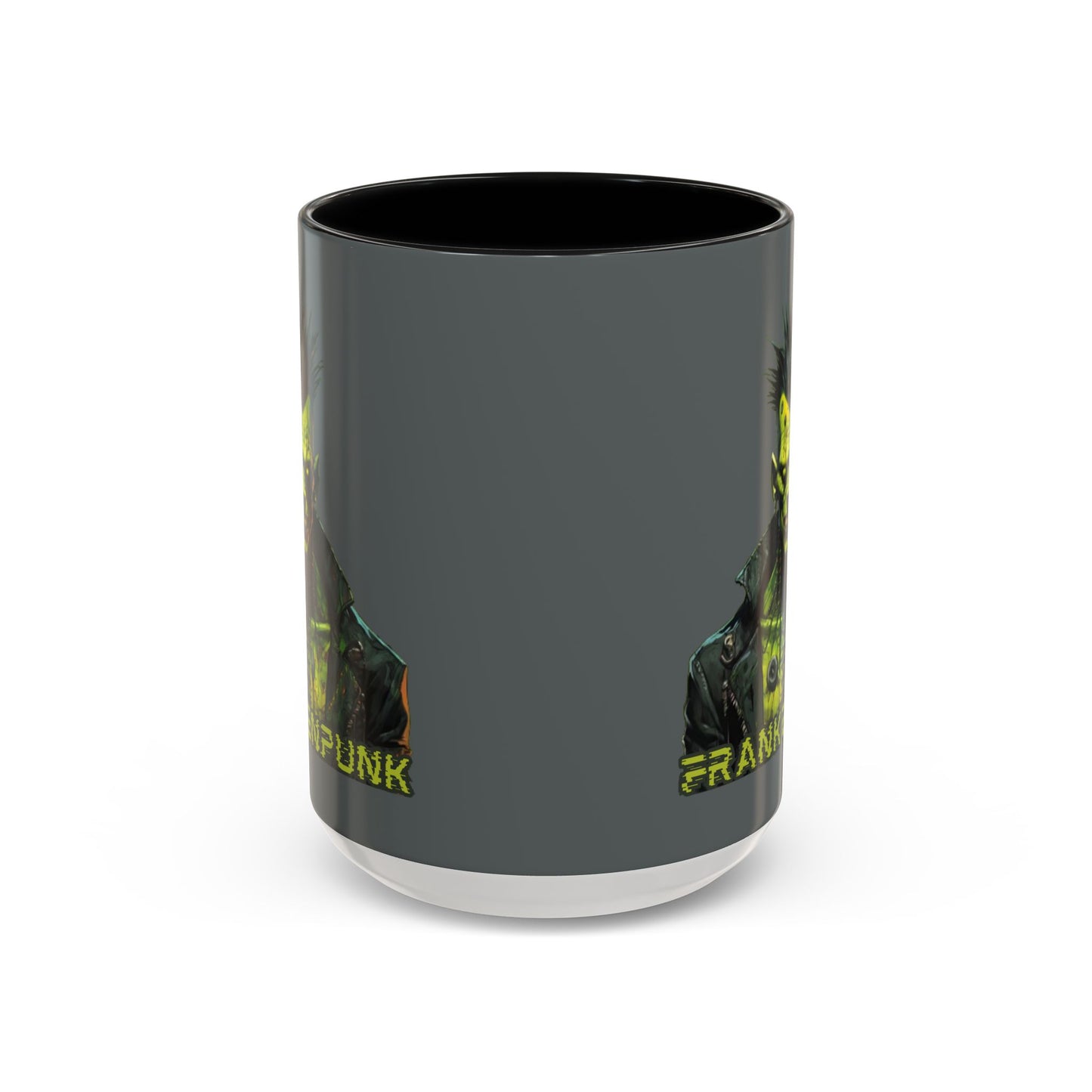 Frankenpunk Grey Accent Mug by CreepyCrafts.boo