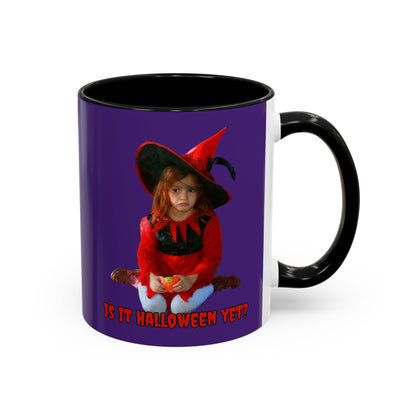 Is it Halloween yet? Dark Purple Accent Mug by CreepyCrafts.boo