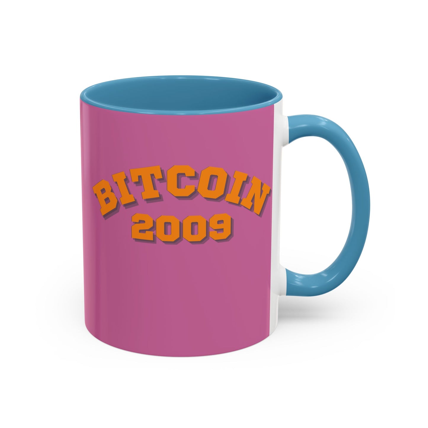 Bitcoin 2009 Pink Accent Mug by cypherpunkgear.com