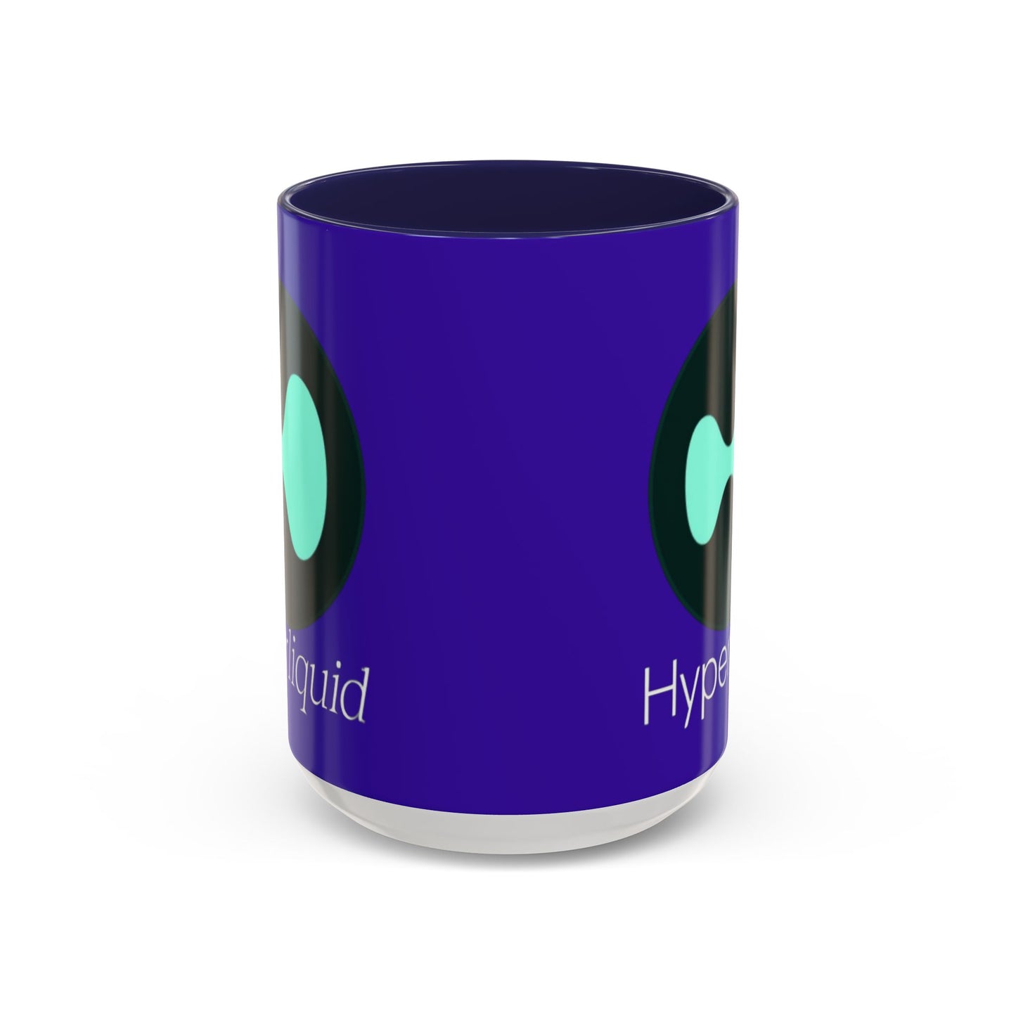 Hyperliquid White font Dark Purple Accent Mug by cypherpunkgear.com