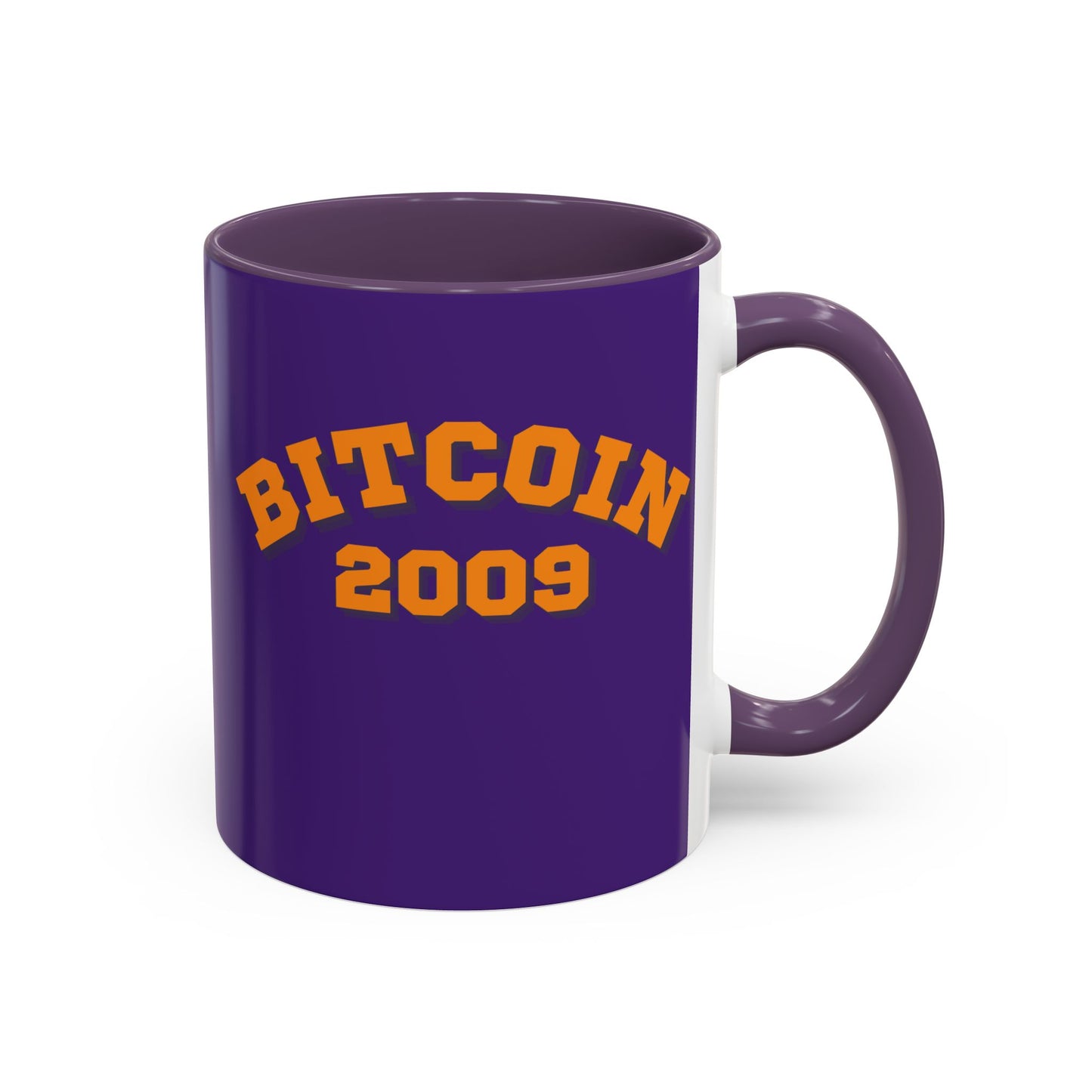 Bitcoin 2009 Dark Purple Accent Mug by cypherpunkgear.com