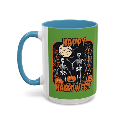 Spooktacular Skeletons of Halloween Accent Mug by cypherpunkgear