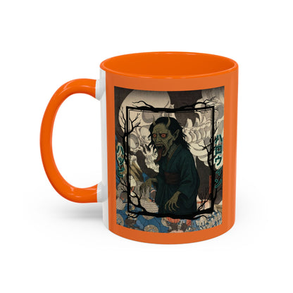 Yōkai Happy Halloween Orange Accent Mug by CreepyCrafts.boo