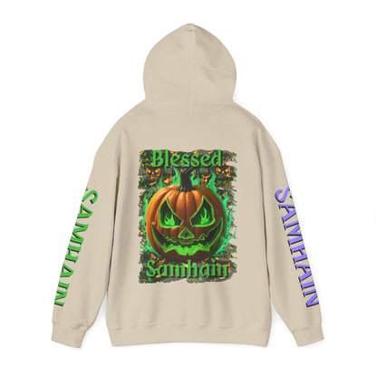 Blessed Samhain Green Jack Hoodie Unisex Hooded Sweatshirt by CreepyCrafts.boo