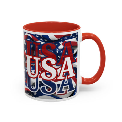 USA White font Center Patriot Accent Mug by cypherpunkgear.com