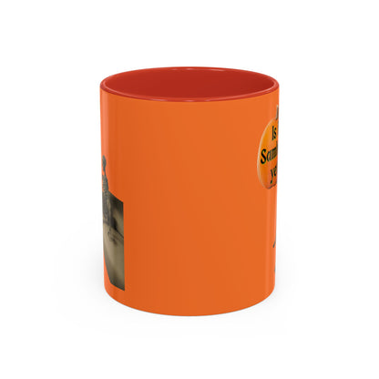 Is it Samhain yet? Skeleton's Pumpkin Orange Accent Mug by CreepyCrafts.boo
