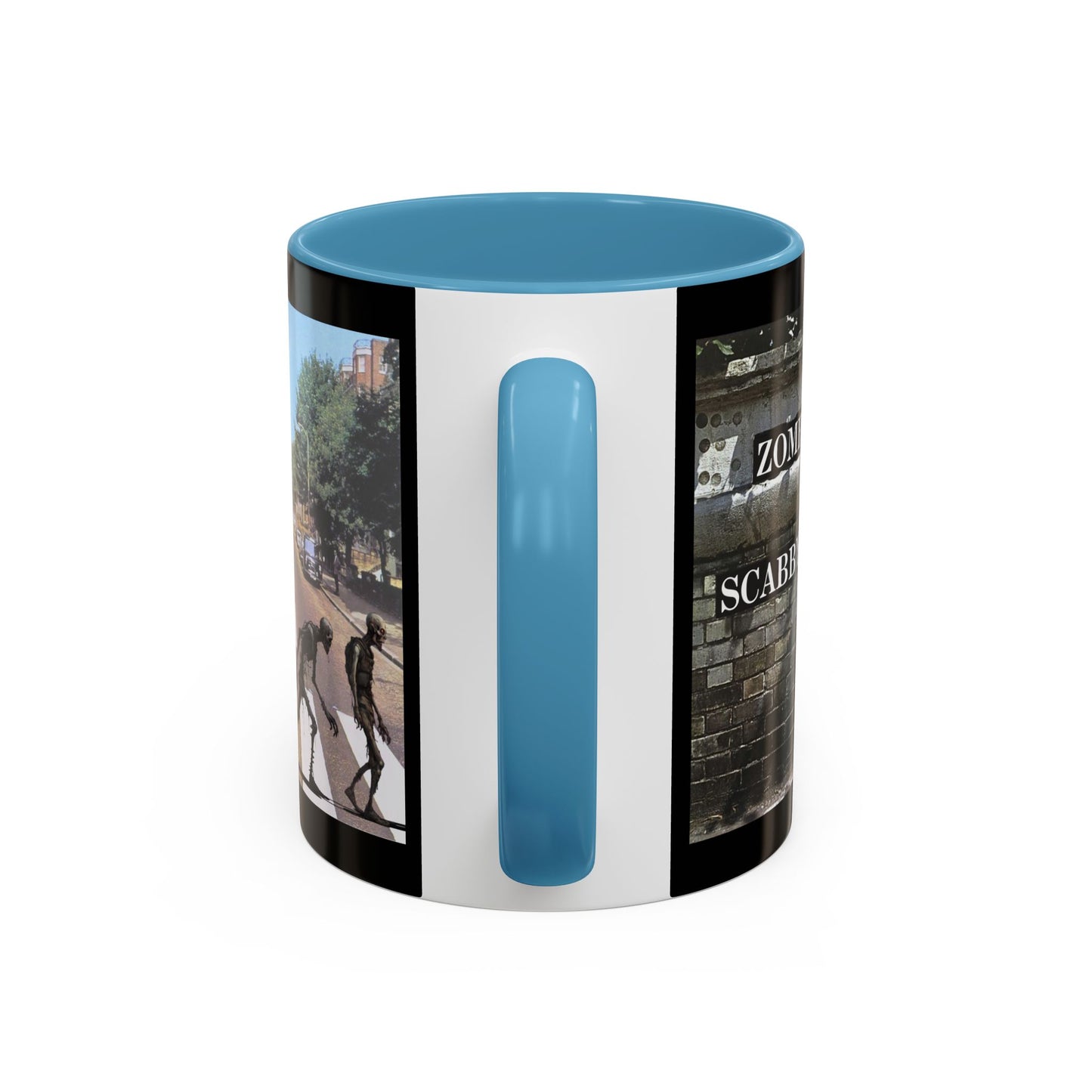 2-sided, Scabby Road Black Accent Mug by CreepyCrafts.boo