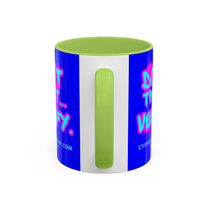 Don't Trust...Verify. Dark Blue Accent Mug by cypherpunkgear.com