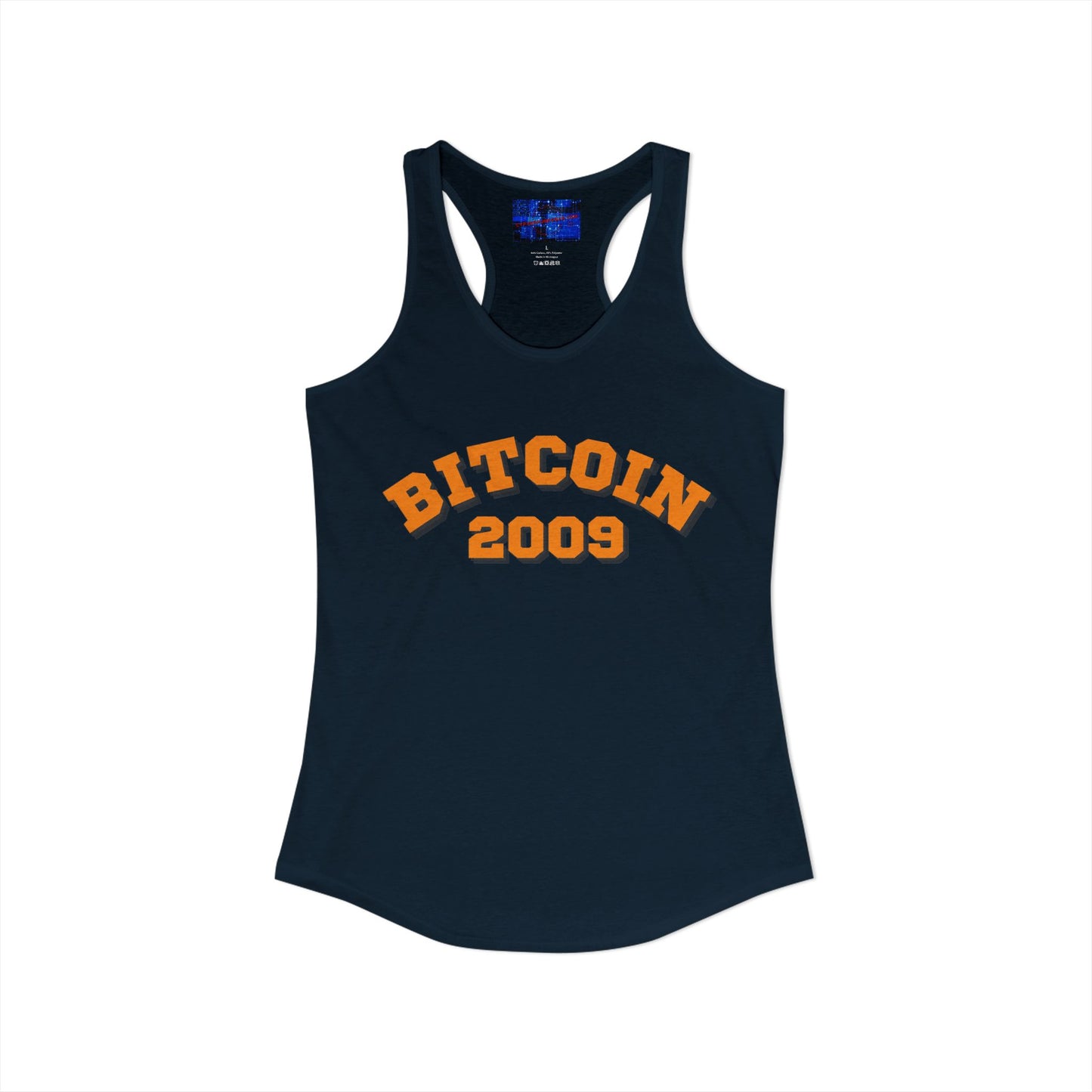 Bitcoin 2009 Women's Racerback Tank Top by cypherpunkgear.com