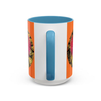 Bitcoin is My Valentine Orange Accent Mug by cypherpunkgear.com