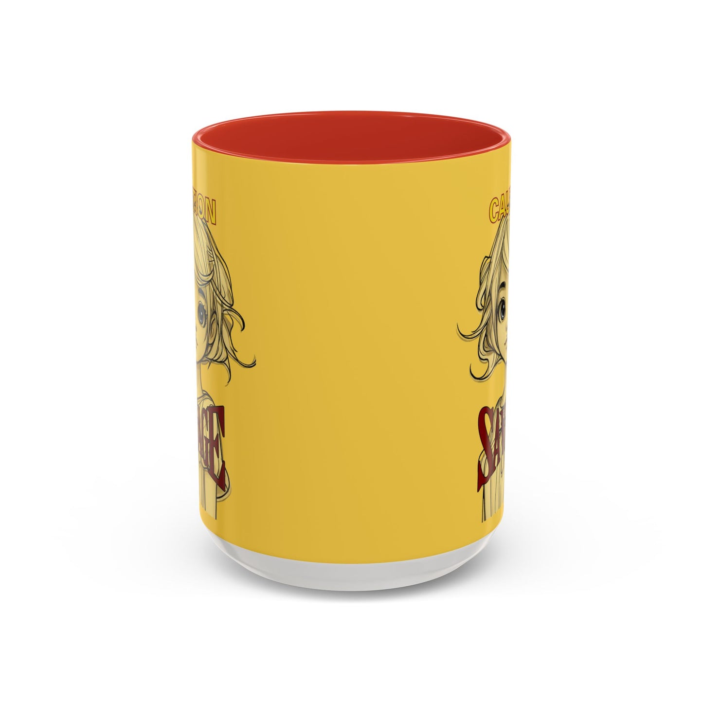 Caution, Savage Yellow Accent Mug by cypherpunkgear.com