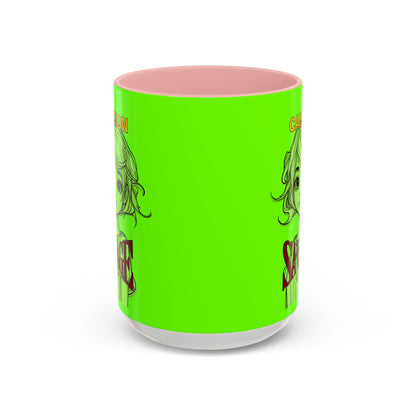 Caution, Savage Light Green Accent Mug by cypherpunkgear.com