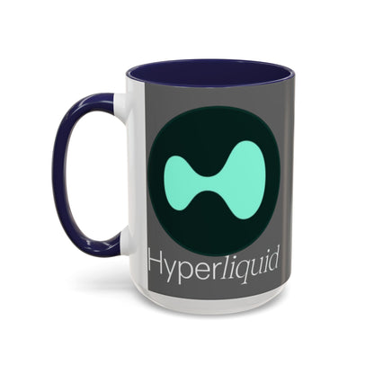 Hyperliquid White font Grey Accent Mug by cypherpunkgear.com