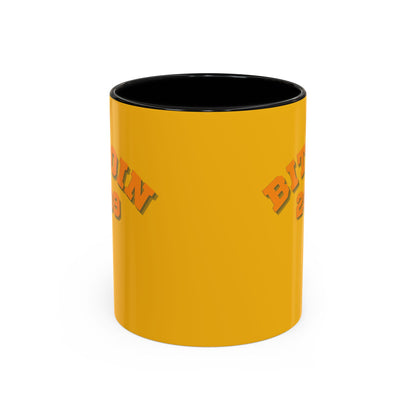 Bitcoin 2009 Yellow Accent Mug by cypherpunkgear.com
