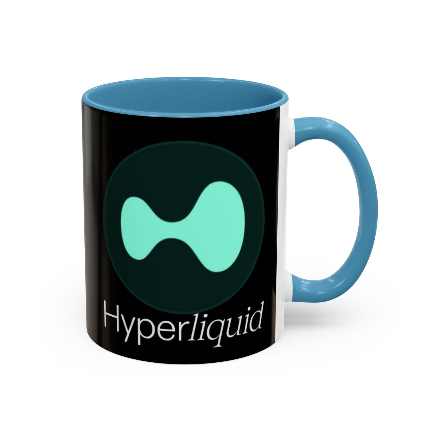 Hyperliquid White font Black Accent Mug by cypherpunkgear.com