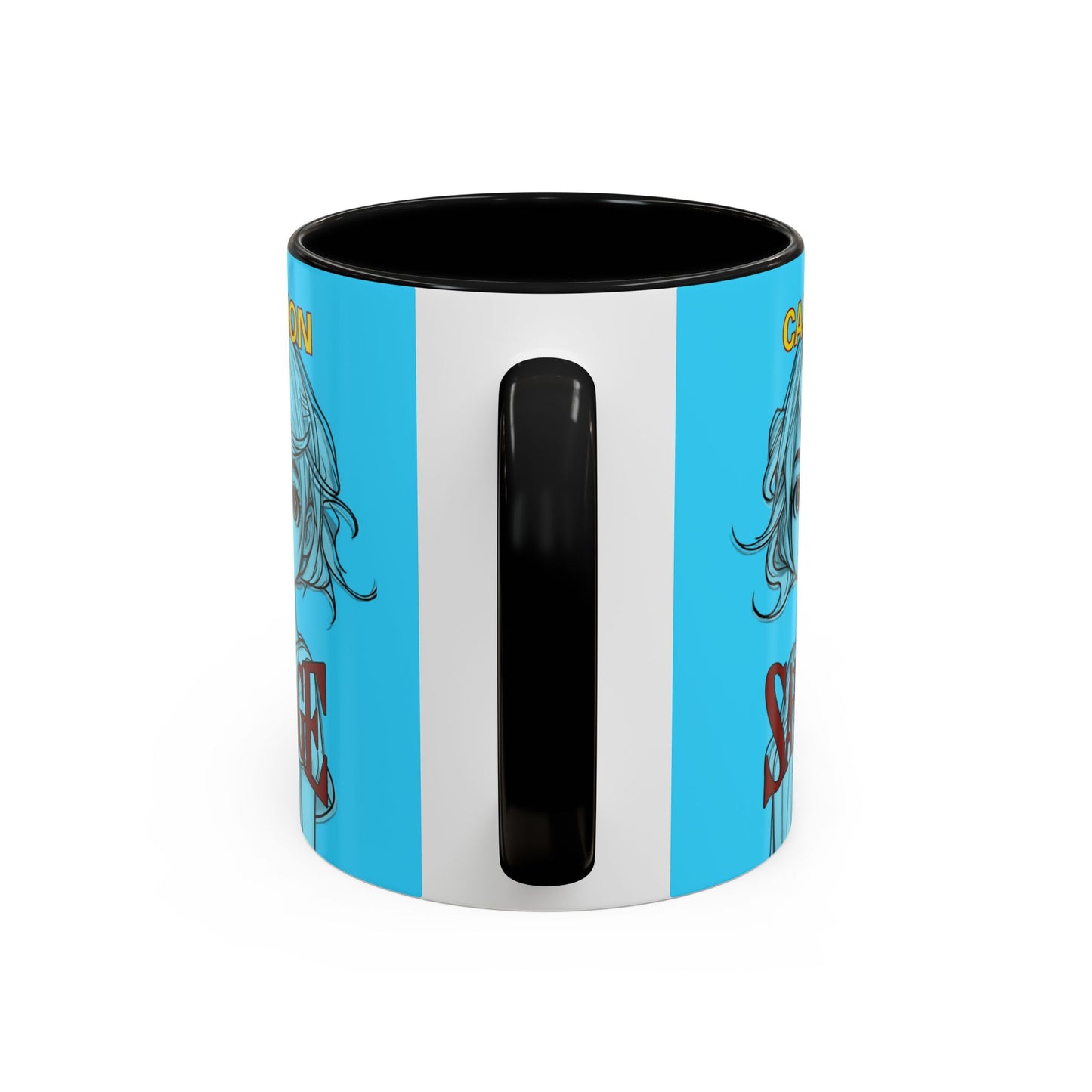 Caution, Savage Light Blue Accent Mug by cypherpunkgear.com