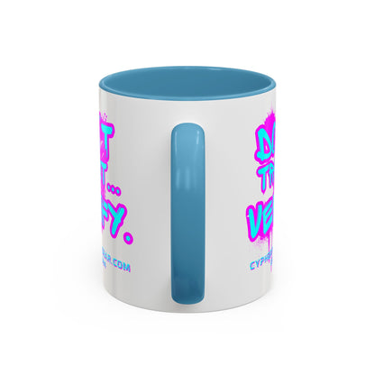 Don't Trust...Verify. White Accent Mug by cypherpunkgear.com