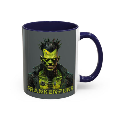 Frankenpunk Grey Accent Mug by CreepyCrafts.boo
