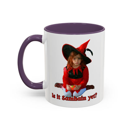 Is it Samhain yet? White Accent Mug by CreepyCrafts.boo
