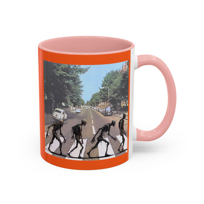 2-sided, Scabby Road Orange Accent Mug by CreepyCrafts.boo